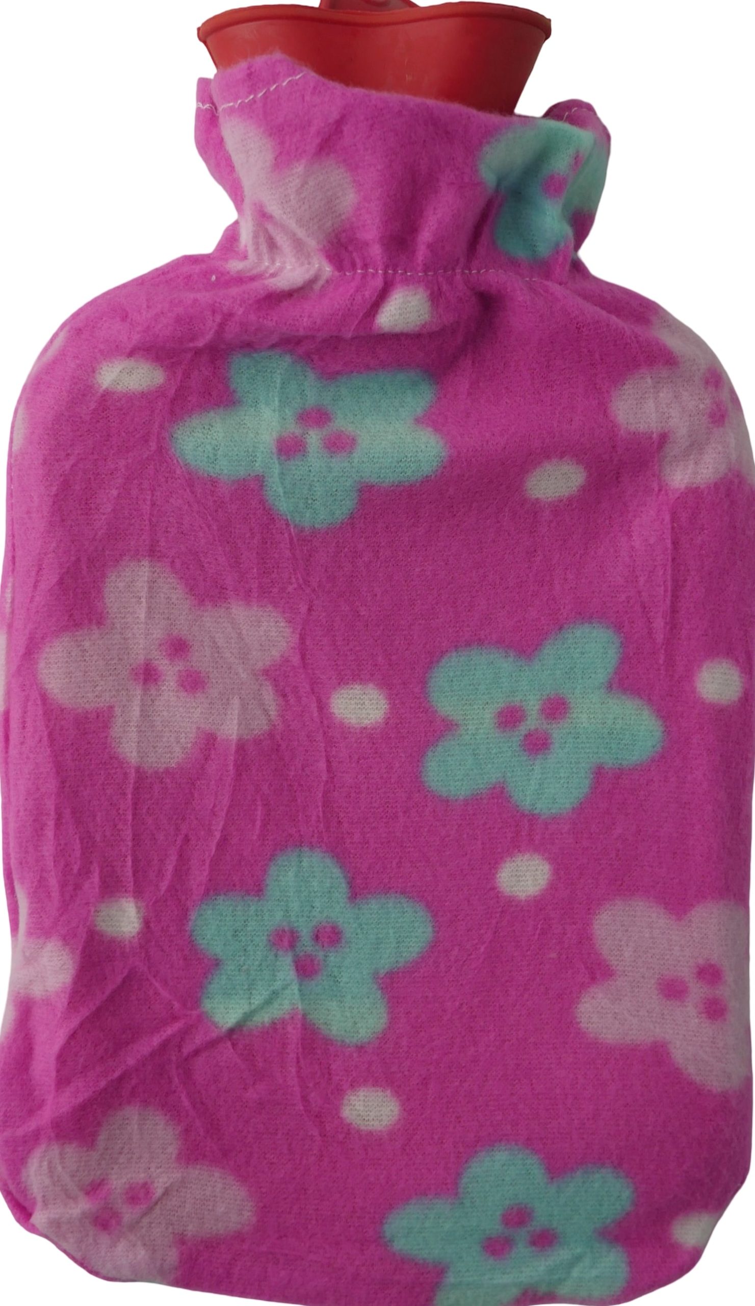 1204202669dbd085b56c7.jpeg Casey Deluxe Rubber 2 Litre Hot Water Bottle Pink Flower - Image 1