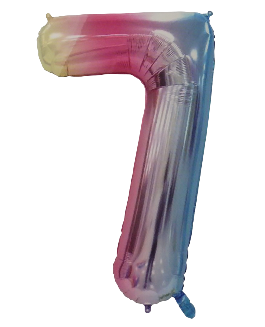 1204202669dbd0a657177.png Casey 102cm Rainbow Balloon Number 7 - Image 1