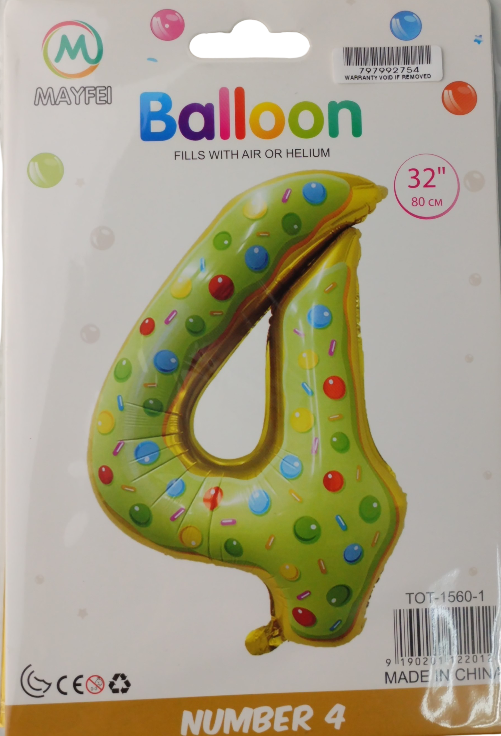 1204202669dbd0ed17bd6.png Casey 102cm Donut Balloon Number 4 - Image 1