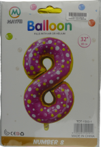 Casey 102cm Donut Balloon Number 8