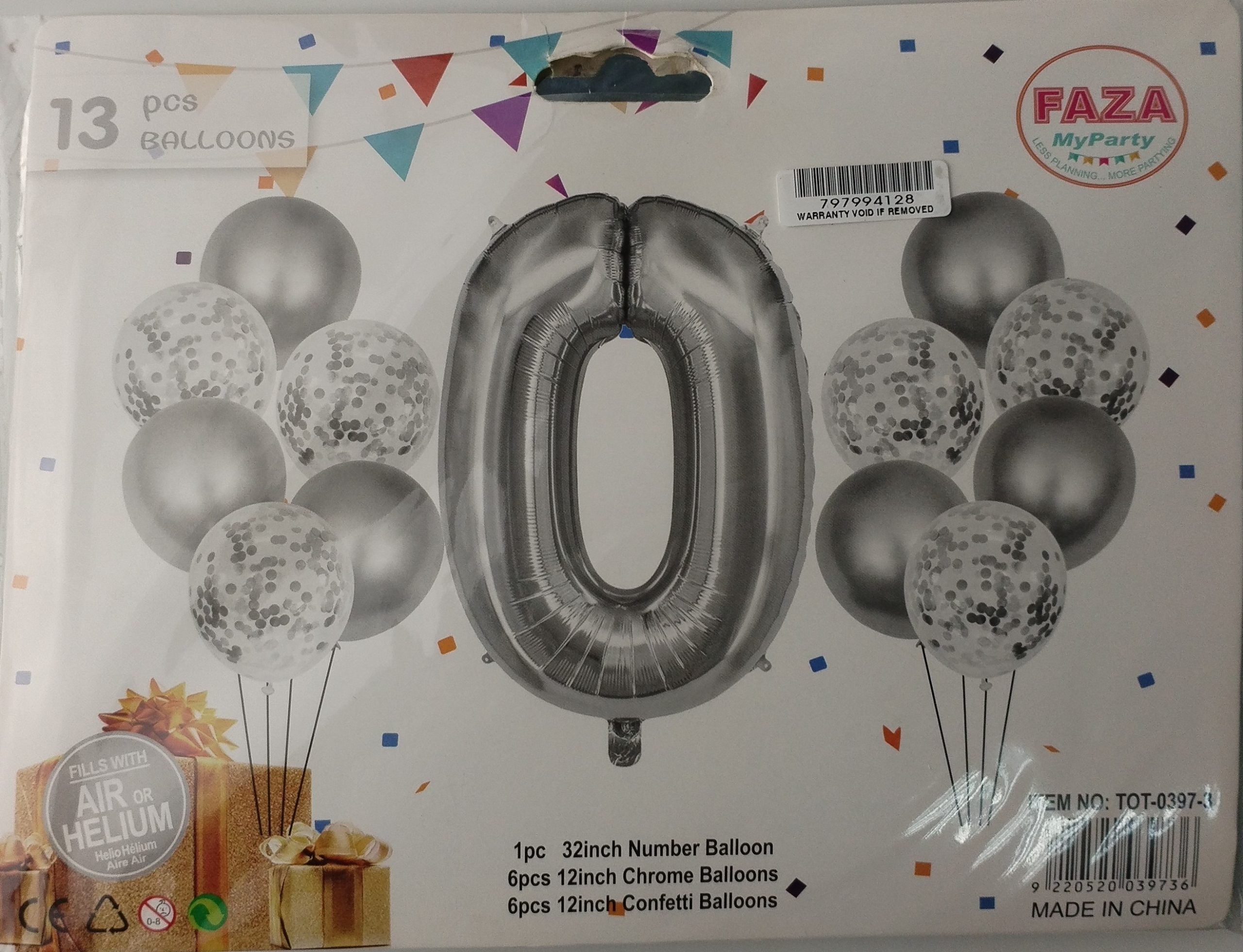 1204202669dbd1273017a.jpeg Casey 13pc Silver and White Balloon Set Nr 0 - Image 1