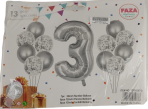Casey 13pc Silver and White Balloon Set Nr 3