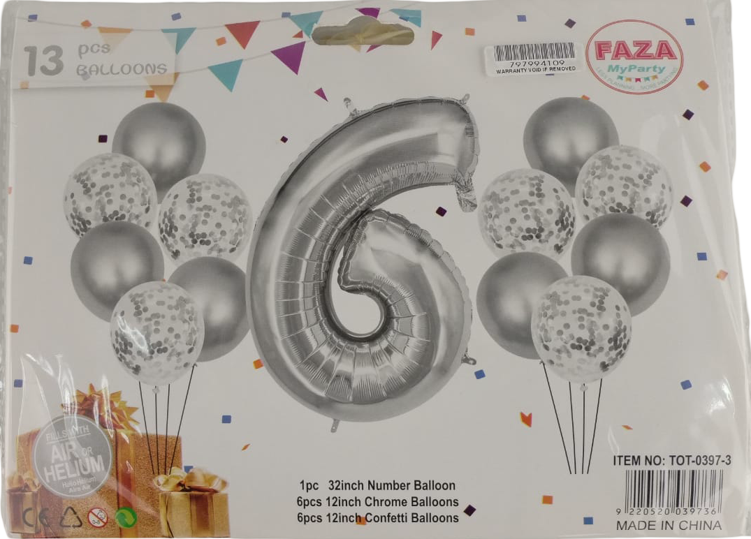 1204202669dbd138e50a1.png Casey 13pc Silver and White Balloon Set Nr.6 - Image 1
