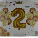 Casey 13pc Gold and White Balloon Set Nr 2
