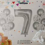 Casey 13pc Silver and White Balloon Set Nr 7