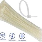 Noble 4.8 x 200mm Pack of 100 White Nylon Cable Ties