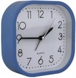 Casey Bedside Square Alarm Clock 12cm Blue