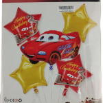 Casey 5pc Red Cars Themed Birthday Balloon Set