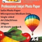 E-Box Satin Photo Paper- Microporous Coated Medium Duty