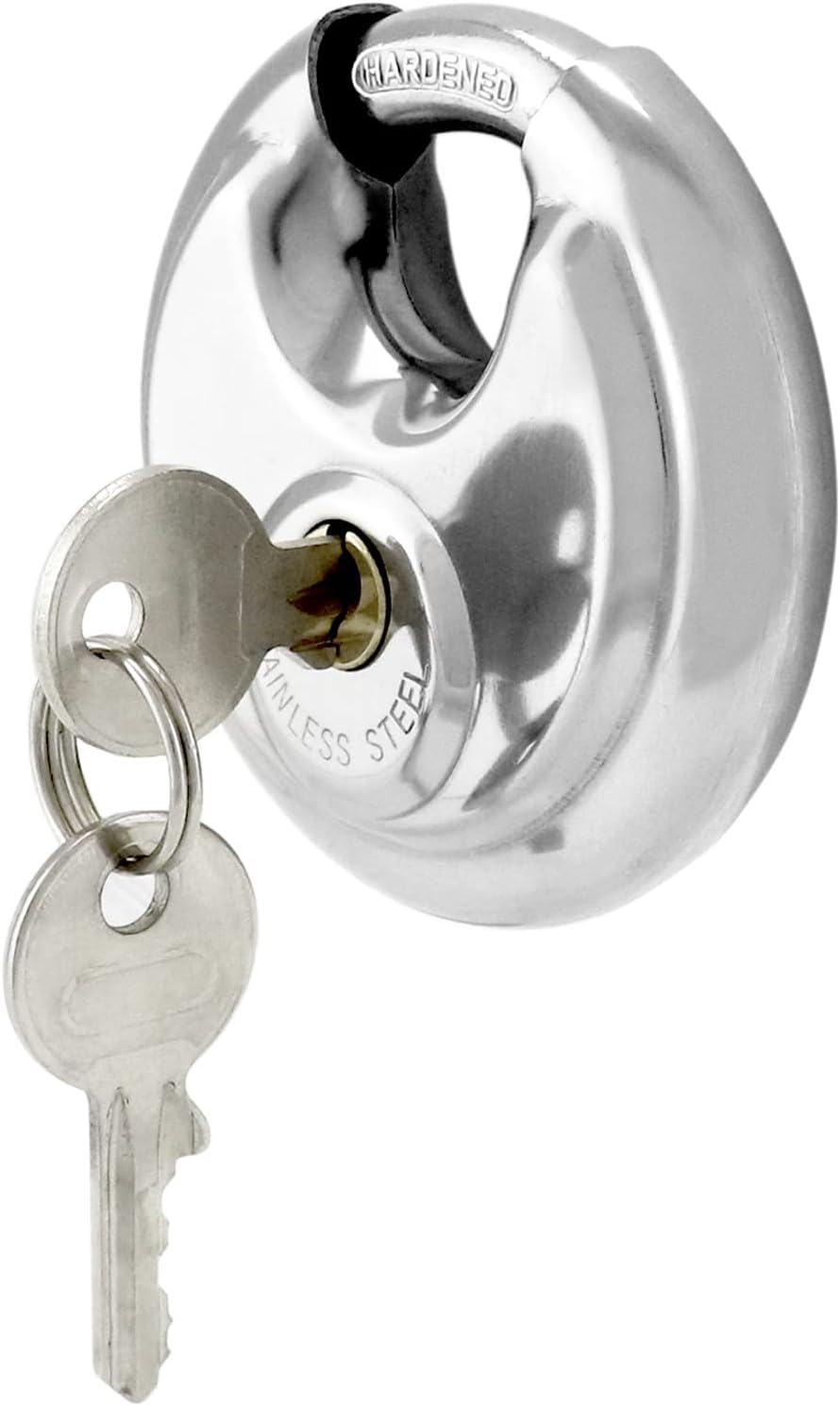 1204202669dbe9aade7bb.jpeg Noble 90mm Stainless Steel Disc Padlock - Image 1