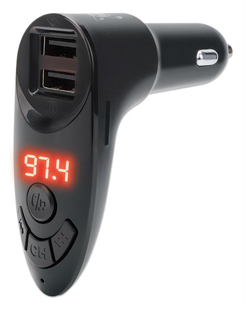 1204202669dbf14223be7.jpeg Manhattan Bluetooth FM Transmitter with Dual USB Ports - Image 1