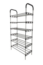 Nordic Wind Black 6 Tier 18 Shoe Steel Rack