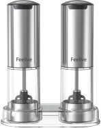 Feelive Rechargeable Pepper And Salt Grinder 2 Set With Stand