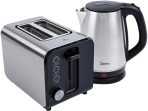 Midea Deluxe Stainless Kettle and 2 Slice Toaster Breakfast Pack